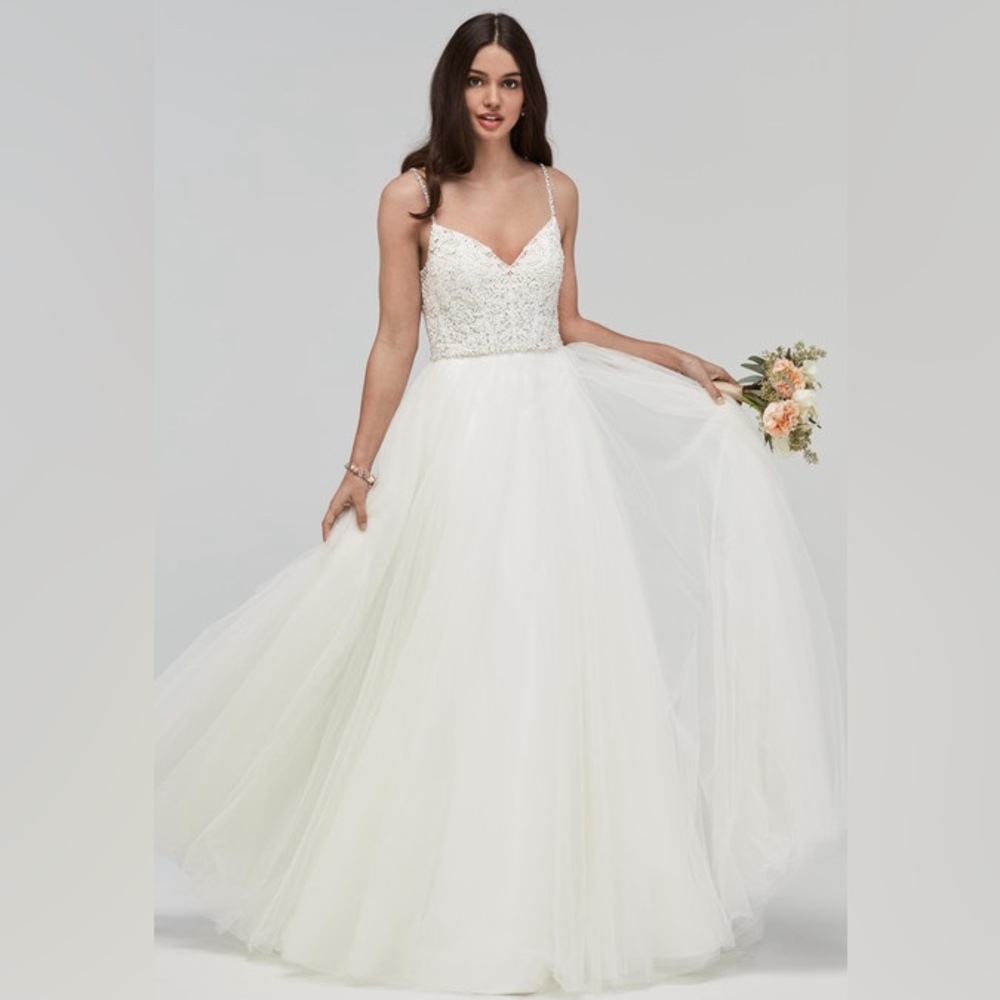 WTOO BY WATTERS Jura Wedding Dress Bridal Gown Size 2 (2P Petite) White Beaded